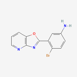 molecular formula C12H8BrN3O B3276468 4-Bromo-3-(oxazolo[4,5-b]pyridin-2-yl)aniline CAS No. 64289-44-7