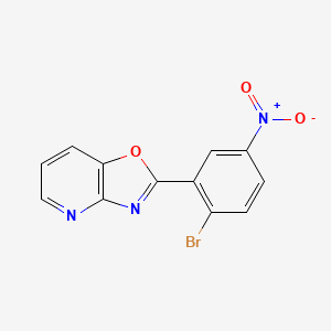 molecular formula C12H6BrN3O3 B3276475 2-(2-Bromo-5-nitrophenyl)oxazolo[4,5-b]pyridine CAS No. 64289-51-6