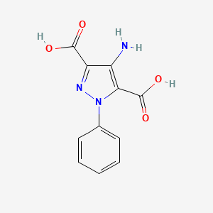 molecular formula C11H9N3O4 B3276487 4-Amino-1-phenyl-1H-pyrazole-3,5-dicarboxylic acid CAS No. 64299-23-6