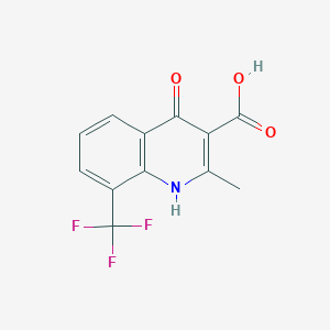 molecular formula C12H8F3NO3 B3276529 4-Hydroxy-2-methyl-8-(trifluoromethyl)quinoline-3-carboxylic acid CAS No. 64321-67-1