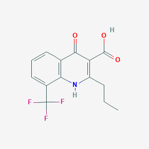 molecular formula C14H12F3NO3 B3276540 4-Hydroxy-2-propyl-8-(trifluoromethyl)quinoline-3-carboxylic acid CAS No. 64321-80-8