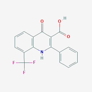 molecular formula C17H10F3NO3 B3276553 4-Hydroxy-2-phenyl-8-(trifluoromethyl)quinoline-3-carboxylic acid CAS No. 64321-97-7