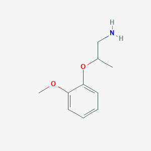 molecular formula C10H15NO2 B3276621 1-[(1-Aminopropan-2-YL)oxy]-2-methoxybenzene CAS No. 6440-87-5