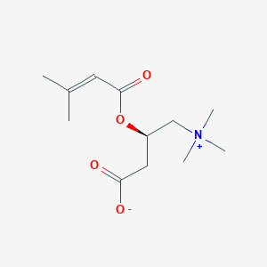 molecular formula C12H21NO4 B3276735 (3R)-3-[(3-Methylbut-2-enoyl)oxy]-4-(trimethylazaniumyl)butanoate CAS No. 64656-41-3