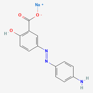 molecular formula C13H10N3NaO3 B3276742 Benzoic acid, 5-[(4-aminophenyl)azo]-2-hydroxy-, monosodium salt CAS No. 6470-98-0