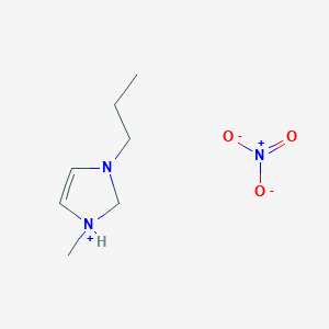 molecular formula C7H15N3O3 B3276885 1-Methyl-3-propyl-2,3-dihydro-1H-imidazol-1-ium nitrate CAS No. 649745-76-6