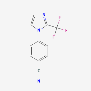 molecular formula C11H6F3N3 B3276960 Benzonitrile, 4-[2-(trifluoromethyl)-1H-imidazol-1-yl]- CAS No. 651326-28-2