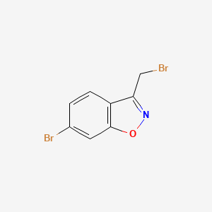 molecular formula C8H5Br2NO B3277002 1,2-Benzisoxazole, 6-bromo-3-(bromomethyl)- CAS No. 651780-00-6