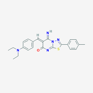 molecular formula C23H23N5OS B327705 6-[4-(diethylamino)benzylidene]-5-imino-2-(4-methylphenyl)-5,6-dihydro-7H-[1,3,4]thiadiazolo[3,2-a]pyrimidin-7-one 