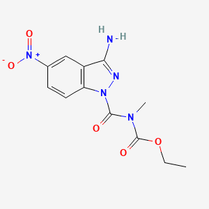 Ethyl (3-amino-5-nitro-1H-indazole-1-carbonyl)(methyl)carbamate