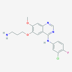 molecular formula C18H18ClFN4O2 B3277177 Linkable gefitinib analogue CAS No. 655247-75-9