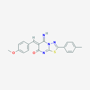 molecular formula C20H16N4O2S B327718 5-imino-6-(4-methoxybenzylidene)-2-(4-methylphenyl)-5,6-dihydro-7H-[1,3,4]thiadiazolo[3,2-a]pyrimidin-7-one 
