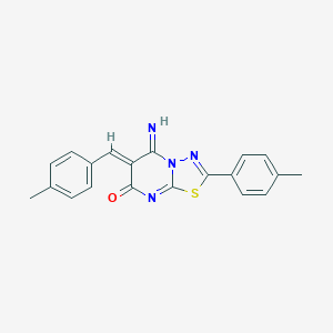 molecular formula C20H16N4OS B327720 5-imino-6-(4-methylbenzylidene)-2-(4-methylphenyl)-5,6-dihydro-7H-[1,3,4]thiadiazolo[3,2-a]pyrimidin-7-one 