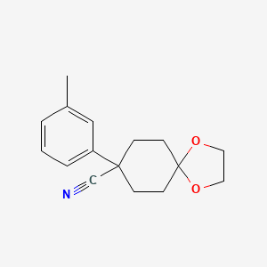 molecular formula C16H19NO2 B3277206 8-(3-Methylphenyl)-1,4-dioxaspiro[4.5]decane-8-carbonitrile CAS No. 65619-70-7