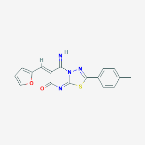 molecular formula C17H12N4O2S B327724 6-(2-furylmethylene)-5-imino-2-(4-methylphenyl)-5,6-dihydro-7H-[1,3,4]thiadiazolo[3,2-a]pyrimidin-7-one 