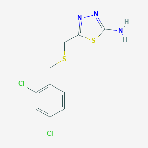 molecular formula C10H9Cl2N3S2 B327729 5-{[(2,4-Dichlorobenzyl)sulfanyl]methyl}-1,3,4-thiadiazol-2-amine 