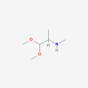 molecular formula C6H15NO2 B3277317 1,1-dimethoxy-N-methyl-propan-2-amine CAS No. 65765-12-0