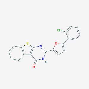 molecular formula C20H15ClN2O2S B327736 2-[5-(2-chlorophenyl)-2-furyl]-5,6,7,8-tetrahydro[1]benzothieno[2,3-d]pyrimidin-4(3H)-one 