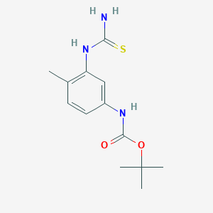 molecular formula C13H19N3O2S B3277482 Carbamic acid, N-[3-[(aminothioxomethyl)amino]-4-methylphenyl]-, 1,1-dimethylethyl ester CAS No. 660838-06-2