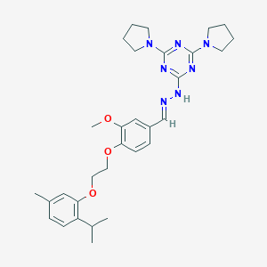 2-[(2E)-2-(3-methoxy-4-{2-[5-methyl-2-(propan-2-yl)phenoxy]ethoxy}benzylidene)hydrazinyl]-4,6-di(pyrrolidin-1-yl)-1,3,5-triazine