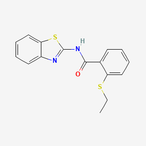 molecular formula C16H14N2OS2 B3277629 N-(1,3-benzothiazol-2-yl)-2-ethylsulfanylbenzamide CAS No. 663186-02-5
