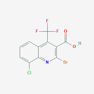 molecular formula C11H4BrClF3NO2 B3277640 2-溴-8-氯-4-(三氟甲基)喹啉-3-羧酸 CAS No. 663193-41-7