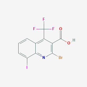 molecular formula C11H4BrF3INO2 B3277645 2-溴-8-碘-4-(三氟甲基)喹啉-3-羧酸 CAS No. 663193-45-1