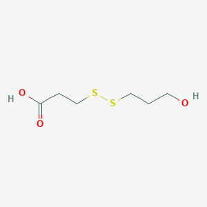 molecular formula C6H12O3S2 B3277656 Propanoic acid, 3-[(3-hydroxypropyl)dithio]- CAS No. 663199-00-6