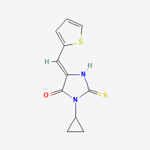 molecular formula C11H10N2OS2 B3277658 3-Cyclopropyl-5-(2-thienylmethylene)-2-thioxo-4-imidazolidinone CAS No. 663203-83-6