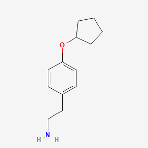 molecular formula C13H19NO B3277675 2-(4-(Cyclopentyloxy)phenyl)ethanamine CAS No. 663597-25-9
