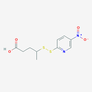 molecular formula C10H12N2O4S2 B3277684 4-((5-Nitropyridin-2-yl)disulfanyl)pentanoic acid CAS No. 663598-55-8