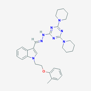 1-[2-(2-methylphenoxy)ethyl]-1H-indole-3-carbaldehyde (4,6-dipiperidin-1-yl-1,3,5-triazin-2-yl)hydrazone