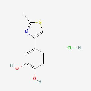molecular formula C10H10ClNO2S B3277730 4-(2-Methyl-1,3-thiazol-4-yl)benzene-1,2-diol hydrochloride CAS No. 66441-30-3