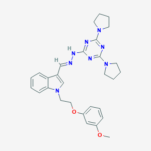 1-[2-(3-methoxyphenoxy)ethyl]-1H-indole-3-carbaldehyde (4,6-dipyrrolidin-1-yl-1,3,5-triazin-2-yl)hydrazone