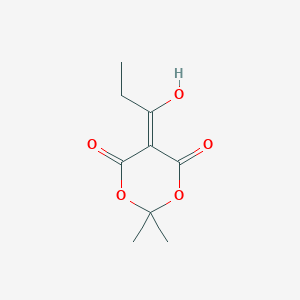 molecular formula C9H12O5 B3277871 5-(1-Hydroxypropylidene)-2,2-dimethyl-1,3-dioxane-4,6-dione CAS No. 66696-76-2
