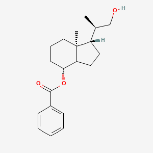 molecular formula C20H28O3 B3277903 Benzoic acid 1S-(2-hydroxy-1R-methyl-ethyl)-7R-methyl-octahydro-inden-4R-yl ester CAS No. 66774-70-7