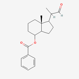 molecular formula C20H26O3 B3277905 (1R,3aR,4S,7aR)-7a-methyl-1-((S)-1-oxopropan-2-yl)octahydro-1H-inden-4-yl benzoate CAS No. 66774-71-8