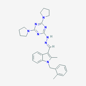 molecular formula C29H34N8 B327792 2-methyl-1-(2-methylbenzyl)-1H-indole-3-carbaldehyde (4,6-dipyrrolidin-1-yl-1,3,5-triazin-2-yl)hydrazone 