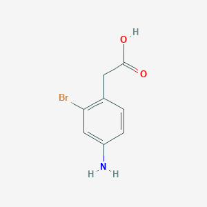 molecular formula C8H8BrNO2 B3277992 2-(4-Amino-2-bromophenyl)acetic acid CAS No. 66949-42-6