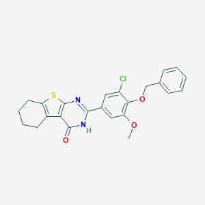 molecular formula C24H21ClN2O3S B327800 2-[4-(benzyloxy)-3-chloro-5-methoxyphenyl]-5,6,7,8-tetrahydro[1]benzothieno[2,3-d]pyrimidin-4(3H)-one 