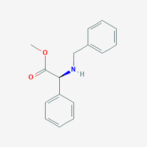 molecular formula C16H17NO2 B3278025 (S)-Methyl 2-(benzylamino)-2-phenylacetate CAS No. 670278-81-6
