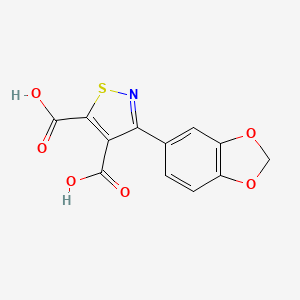 molecular formula C12H7NO6S B3278027 3-(Benzo[d][1,3]dioxol-5-yl)isothiazole-4,5-dicarboxylic acid CAS No. 67048-70-8