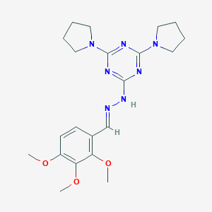molecular formula C21H29N7O3 B327803 2,3,4-Trimethoxybenzaldehyde (4,6-dipyrrolidin-1-yl-1,3,5-triazin-2-yl)hydrazone 