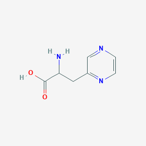 molecular formula C7H9N3O2 B3278037 Pyrazinepropanoic acid, alpha-amino-(9CI) CAS No. 6705-28-8