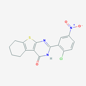 molecular formula C16H12ClN3O3S B327804 2-{2-chloro-5-nitrophenyl}-5,6,7,8-tetrahydro[1]benzothieno[2,3-d]pyrimidin-4(3H)-one 