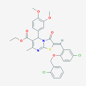 ethyl 2-{5-chloro-2-[(2-chlorobenzyl)oxy]benzylidene}-5-(3,4-dimethoxyphenyl)-7-methyl-3-oxo-2,3-dihydro-5H-[1,3]thiazolo[3,2-a]pyrimidine-6-carboxylate
