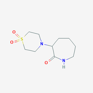 molecular formula C10H18N2O3S B3278131 3-(1,1-Dioxido-4-thiomorpholinyl)-2-azepanone CAS No. 671754-68-0
