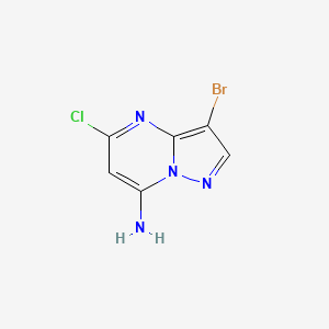 molecular formula C6H4BrClN4 B3278222 3-溴-5-氯吡唑并[1,5-a]嘧啶-7-胺 CAS No. 674297-88-2