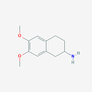 molecular formula C12H17NO2 B3278237 6,7-Dimethoxy-1,2,3,4-tetrahydronaphthalen-2-amine CAS No. 67445-12-9
