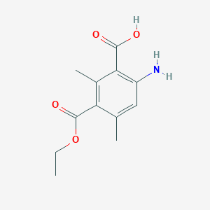 molecular formula C12H15NO4 B3278249 2-Amino-5-ethoxycarbonyl-4,6-dimethylbenzoic acid CAS No. 67467-27-0